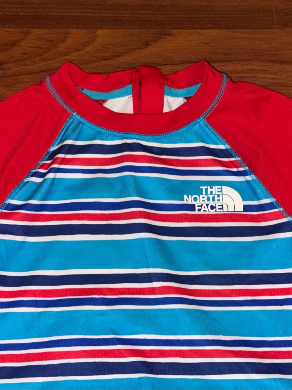 The North Face UPF 40+ Rashguard Swim Size 18-24months Snaps Blue Red Patagonia